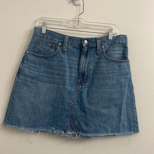 Madewell regid denim a line mini skirt size 30